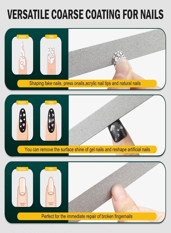 FVION Nail File Set – 2 Pcs Professional Long Nail Files for Natural Nails Double-Sided, Metal Nail File Men Manicure Pedicure Tools - Image 3